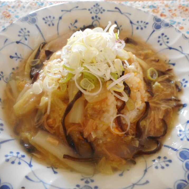 乾燥ホタテと白菜のあんかけチャーハン